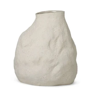 Jarrón Vulca L Blanco Piedra
