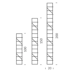 Soporte lateral pared negro 100cm Tria 24