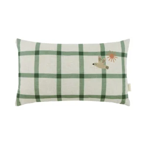 Cojín Vibes 44x25 green windowpane bird