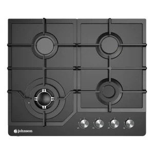 Placa de gas Johnson 60 cm 4 zonas cristal negro JAMA4BN1