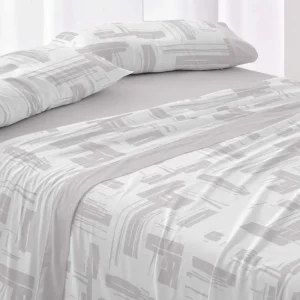 JUEGO DE SABANAS TELA 142 GRIS BURRITO BLANCO.